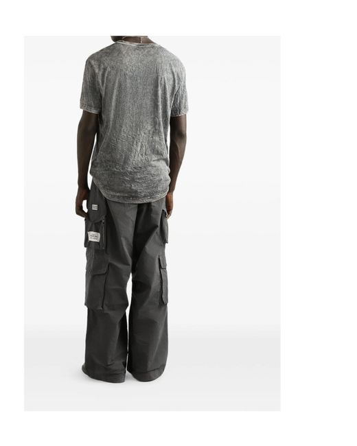 Dolce & Gabbana Gray Marble-Effect Crewneck T-Shirt for men