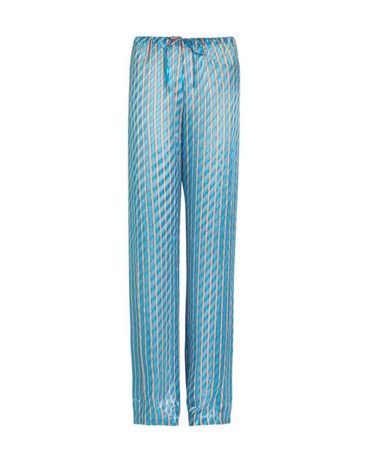 Dries Van Noten Blue Pachas Striped Straight-Leg Devoré Trousers