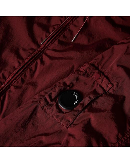 C P Company Red Hooded Technical Jacket for men