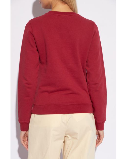 Maison Kitsuné Red Maison Kitsuné Fox Head Patch Crewneck Sweatshirt