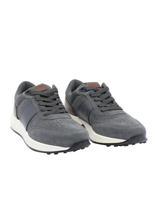 Tod's Gray Panelled Lace-Up Sneakers for men