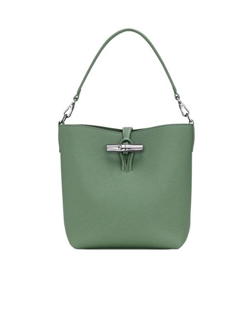 Longchamp Green Le Roseau Xs Bucket Bag