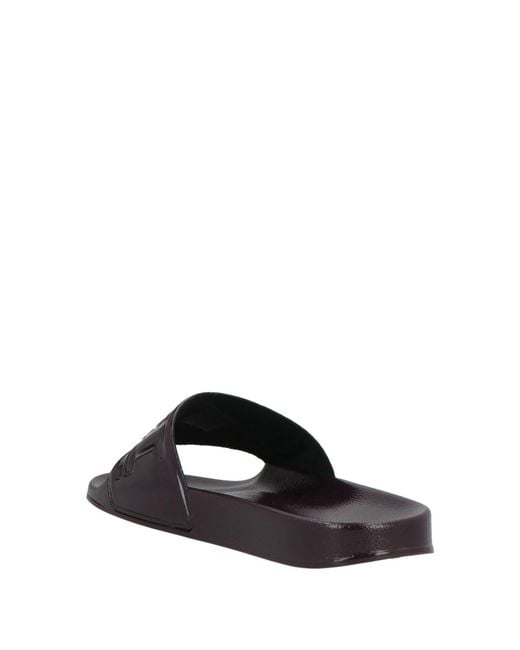DIESEL Brown Minimalist Slippers