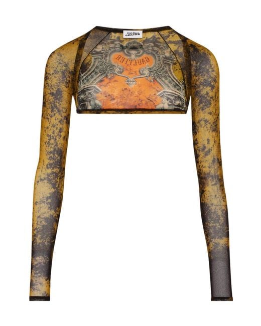 Jean Paul Gaultier Brown Printed Sleeves