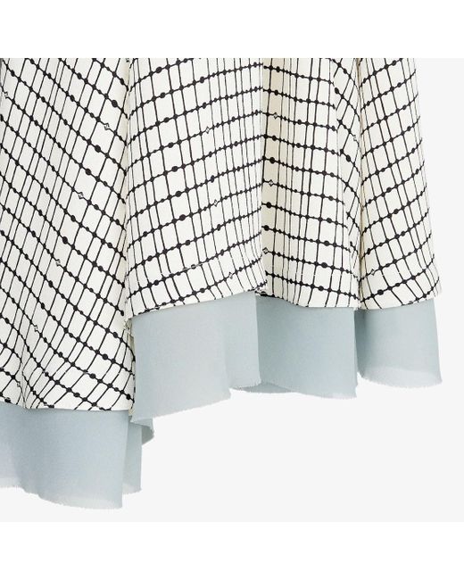 Fendi White Grid Motif V-Back Sleeveless Dress