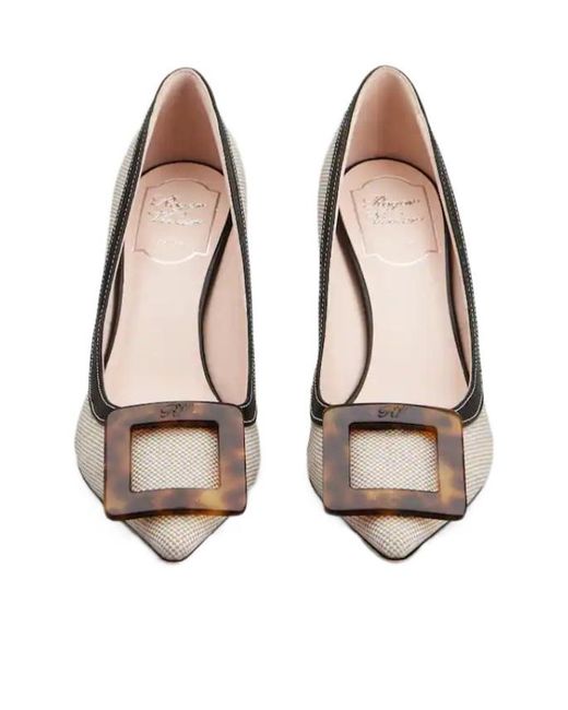 Roger Vivier Metallic Viv' Buckle-Detail Pumps