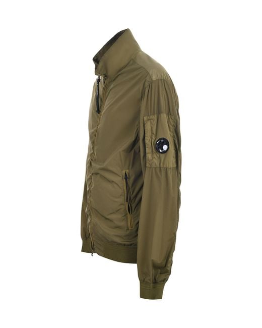 C P Company Green Zip-Up Bomber Jacket for men