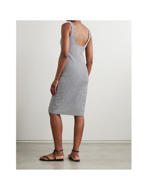 Rohe Gray Gingham Seersucker Mini Dress