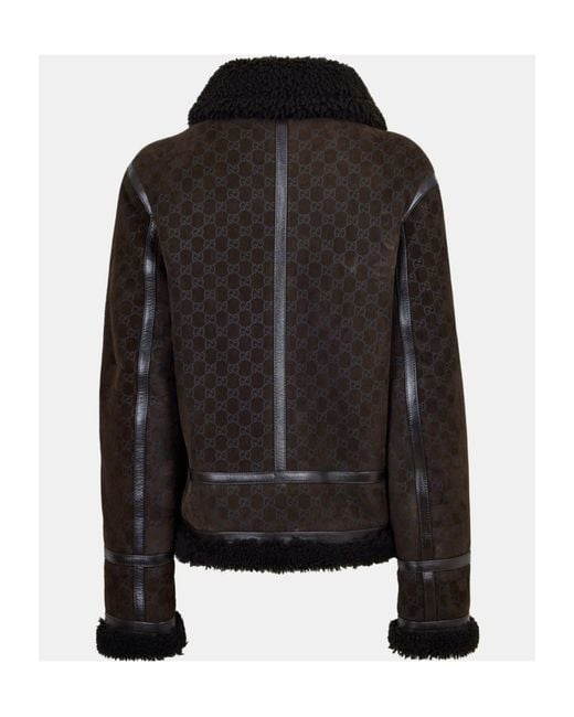 Gucci Black Logo Zip Leather Jacket