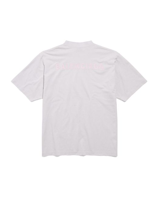 Balenciaga White Back Medium Fit T-Shirt for men