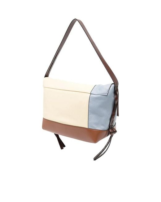 Marni White Colour-Block Leather Shoulder Bag