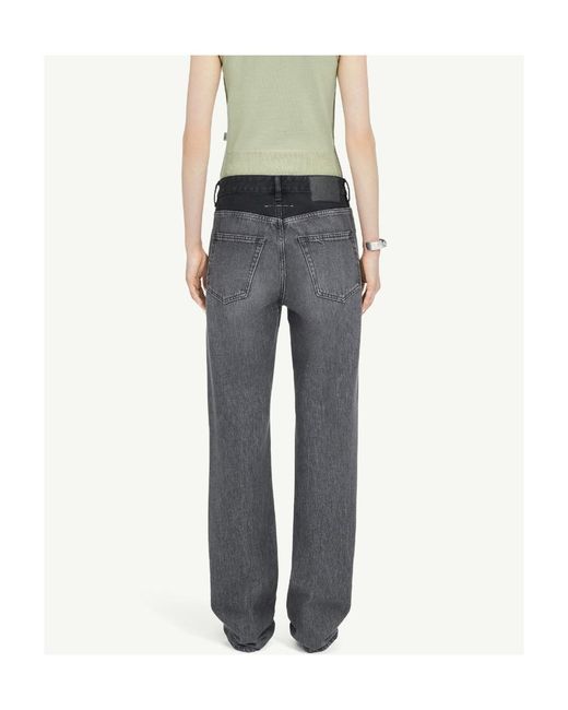 MM6 by Maison Margiela Gray Logo Patch Slim Cut Jeans