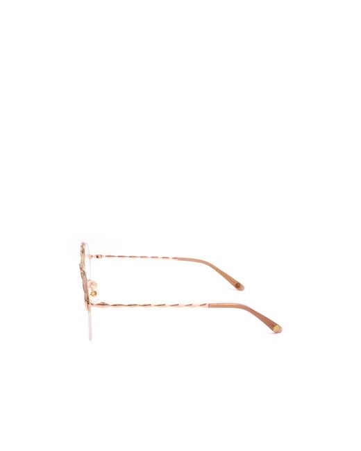 Elie Saab White Round Frame Glasses