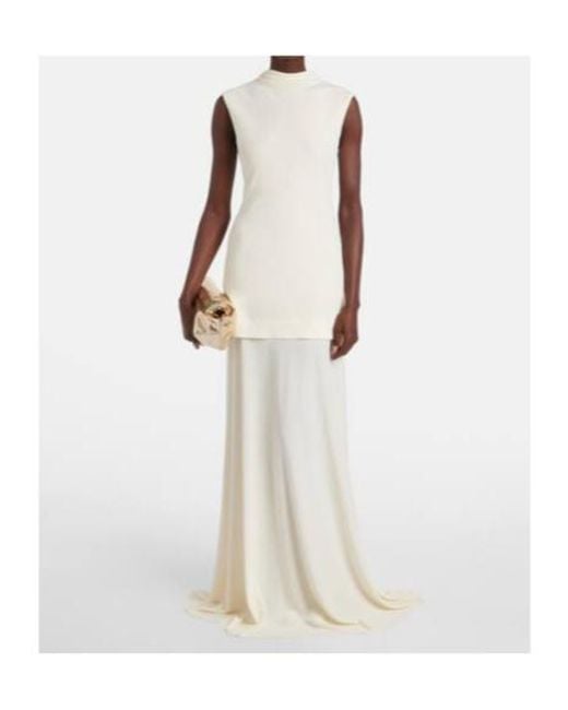 Jil Sander White Turtleneck Maxi Dress