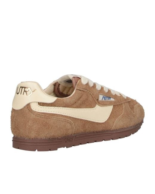 Autry Brown Round-Toe Sneakers