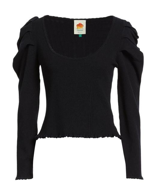 Farm Rio Black Ribbed-Knit Jumper