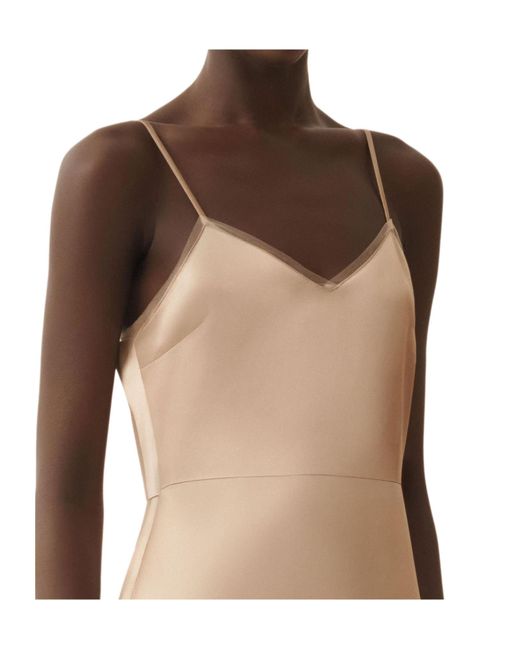 Fabiana Filippi Natural Satin Cape Asymmetric Dress
