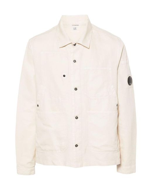 C P Company Natural Overlapping Pocket Overshirt for men