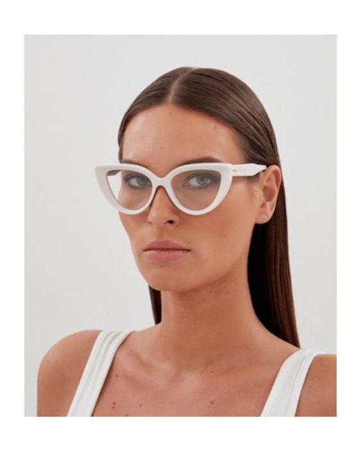 Gucci White Eyewear Cat-Eye Frame Glasses