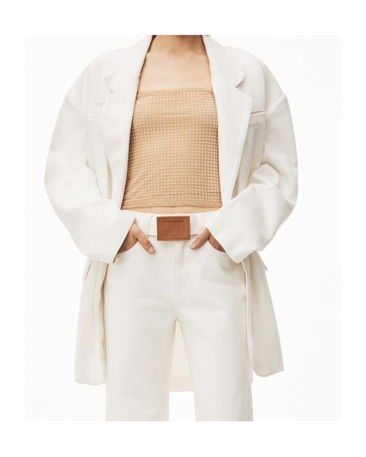 Alexander Wang Natural Crystal-Embellished Top