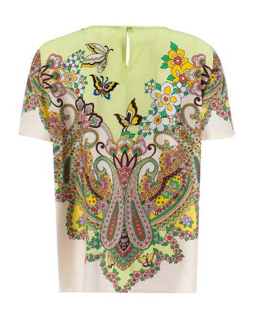 Etro Green Paisley Printed T-Shirt