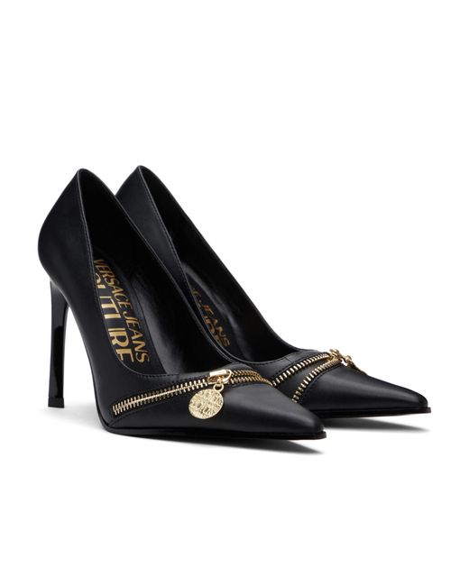 Versace Jeans Black Pointed High Heels
