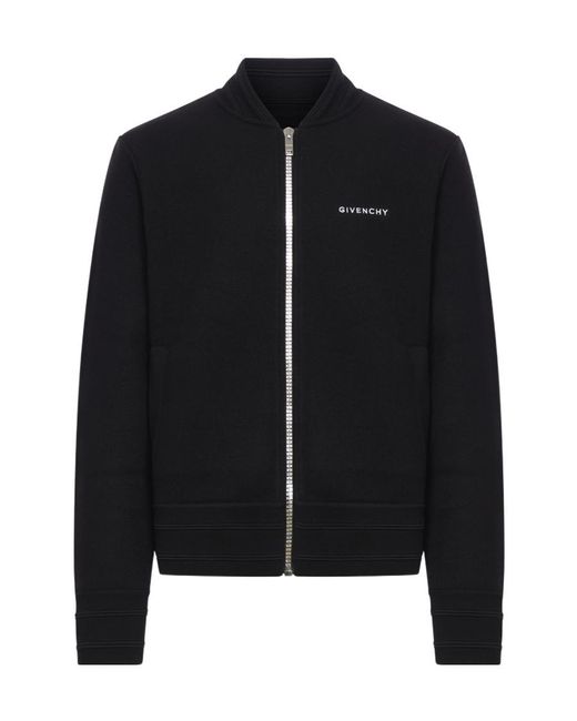 Givenchy Black 4G Motif Zip-Up Jacket for men