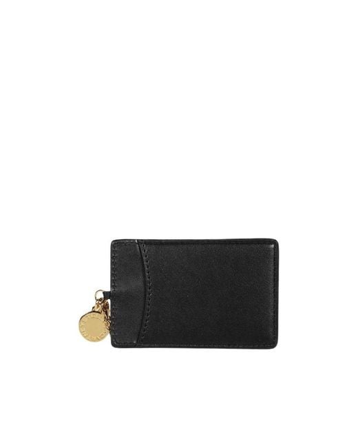 Stella McCartney Black Logo-Charm Chain Wallet