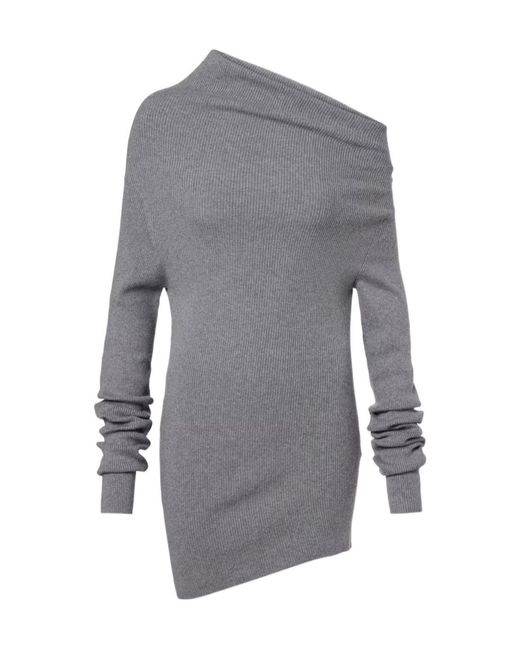Lisa Yang Gray Aige Cotton And Cashmere Minidress