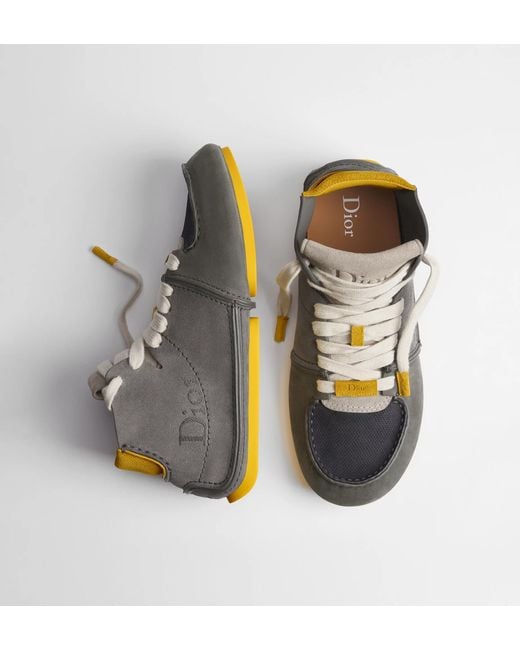 Dior Gray Homme Roadie Lace-Up Boots for men
