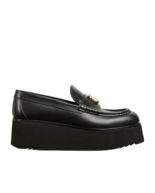 Gucci Black Double G Creeper Loafer, Leather