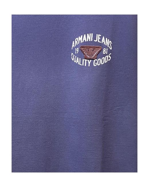 Armani Jeans Blue Logo T-Shirt With Round Neck for men