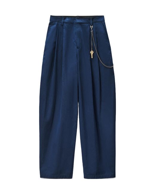 Alexander Wang Blue Mid Rise Pleated Trousers
