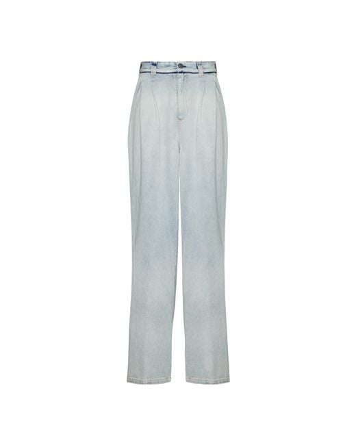 Maison Margiela Blue Memory Wide-Leg Pleated Jeans