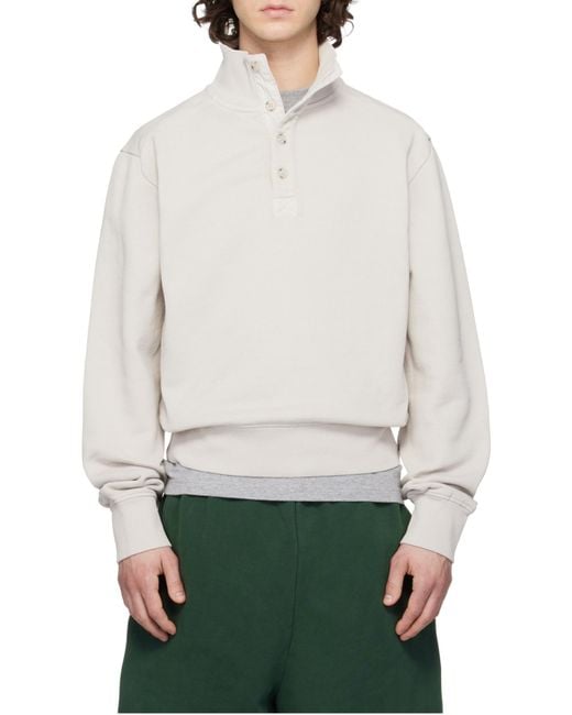 Entire studios Gray Buttoned Stand-Collar Sweater