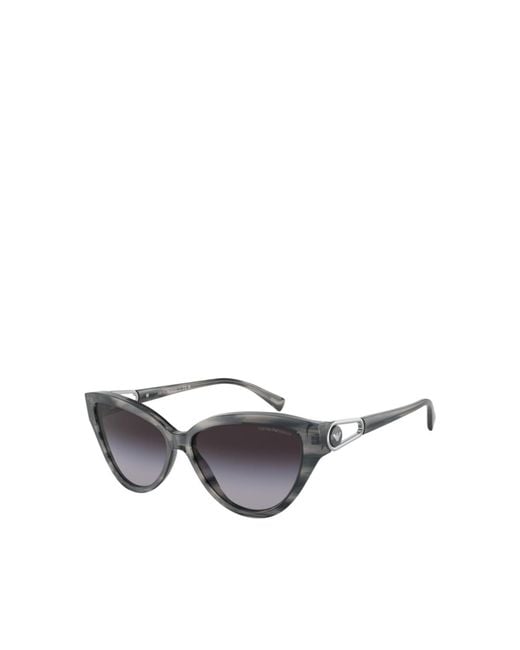 Emporio Armani White Cat-Eye Frame Sunglasses