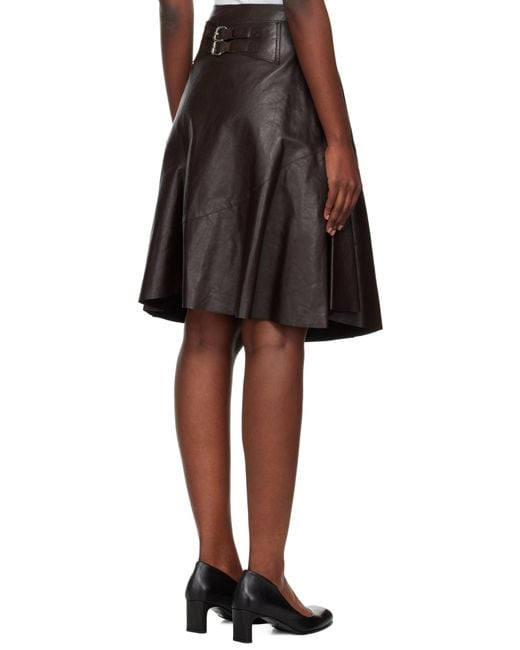 Our Legacy Black Waltz Leather Midi Skirt