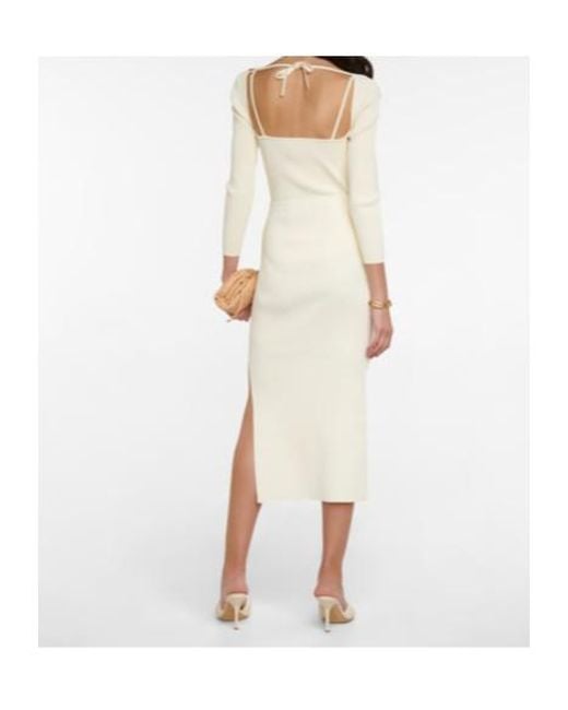 Altuzarra White Irvette Ribbed-Knit Midi Skirt