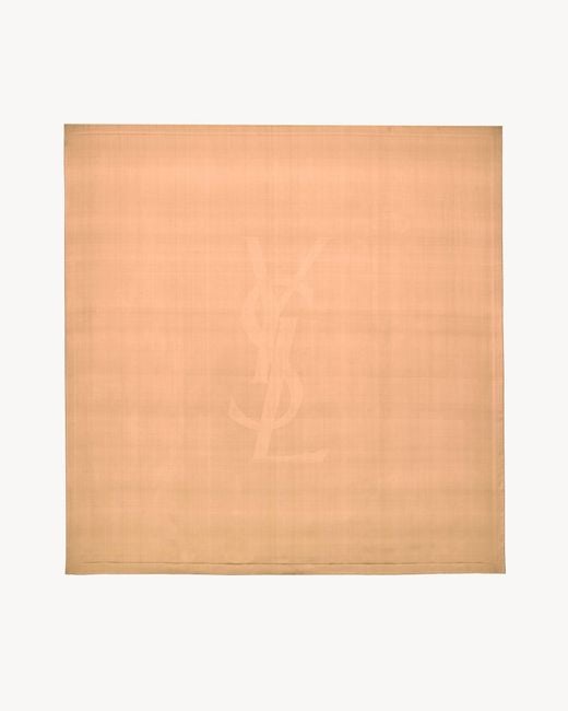 Saint Laurent Natural Cassandre Square Scarf