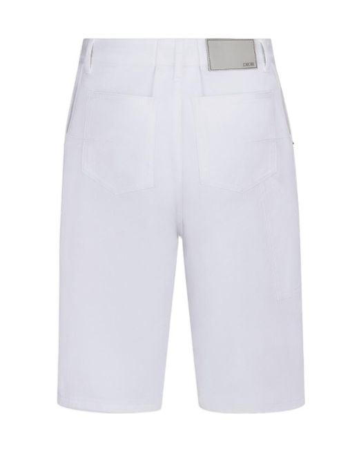 Dior White Homme Cd Diamond Carpenter Denim Bermuda Shorts for men