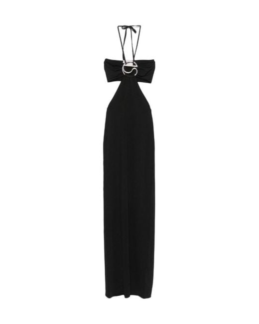 Coperni Black Knitted Halter Neck Maxi Dress