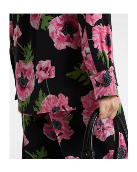 Stella McCartney Pink Floral Silk Shirt