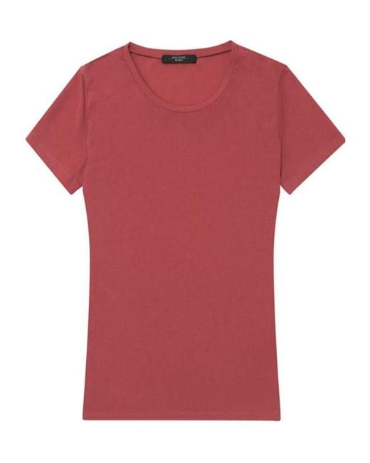 Weekend by Maxmara Red T-Shirt With Round Neck And Short Sleeves