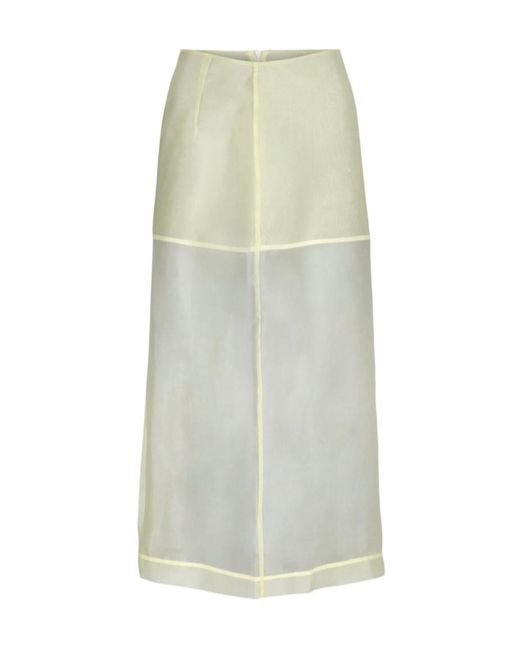 Frankie Shop Green Peri Sheer Midi Skirt