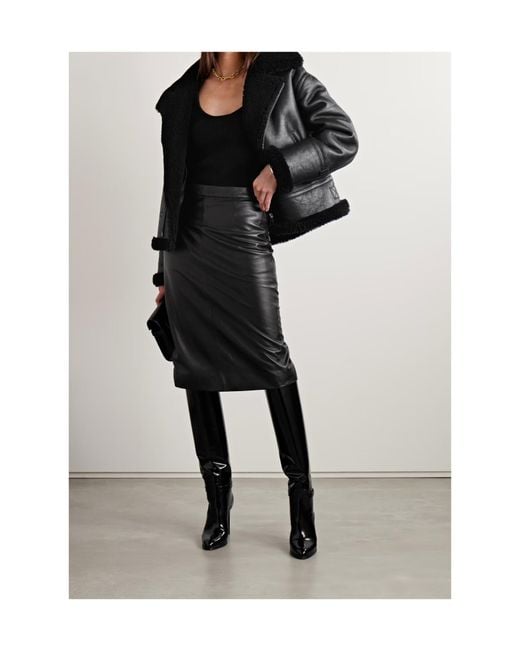 Nili Lotan Black Patchwork Wool Fur