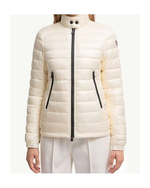 Moncler Natural Grenoble Zip-Up Padded Jacket