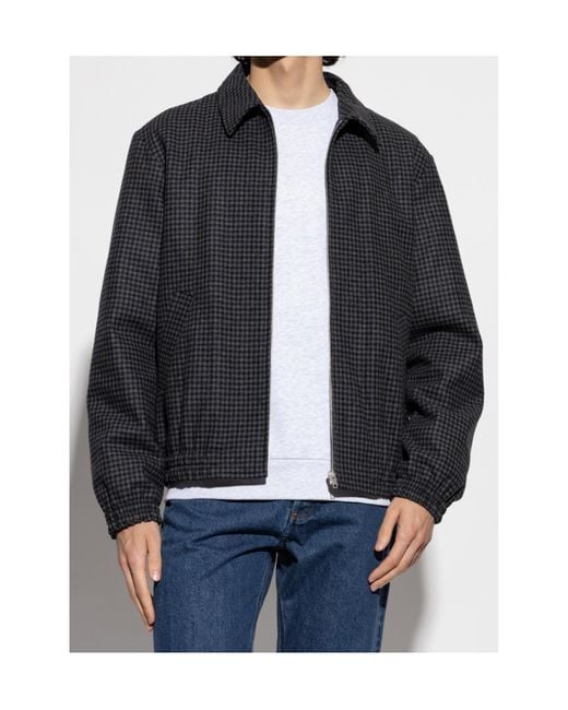 A.P.C. Black Checked Zipped Jacket for men