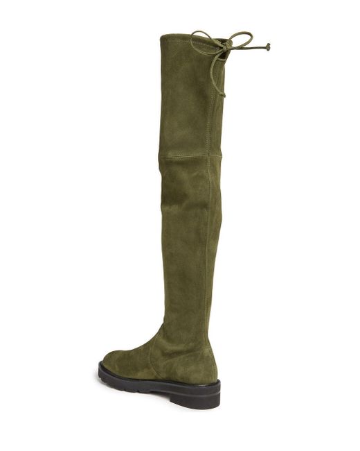 Stuart Weitzman Green Knee-Length Round-Head Boots
