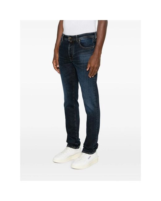 Jacob Cohen Blue Belt-Loop Jeans for men