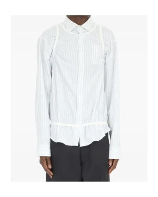 Maison Margiela White Stripe Tank Shirt for men